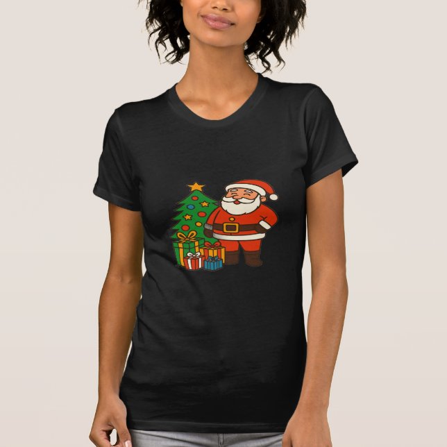 Santa Claus Christmas Tree T-shirt (Front)