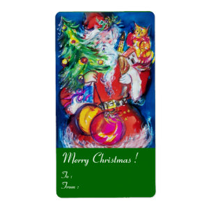 SANTA CLAUS ,CHRISTMAS TREE ,TOYS AND GIFTS Green