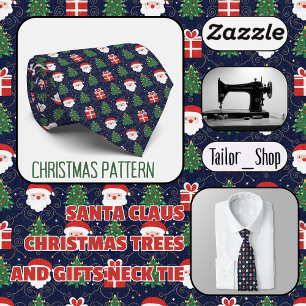 Santa Claus Christmas Trees and Gifts Tie
