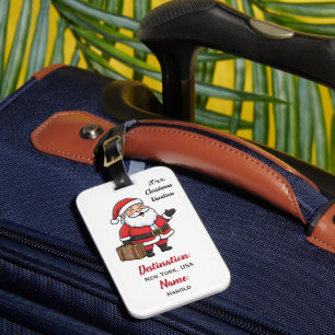 Santa Claus Christmas Trip Luggage Tag