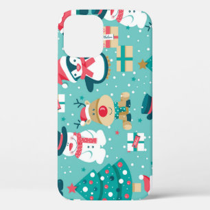 Santa Claus Christmas Vintage Pattern iPhone 12 Case
