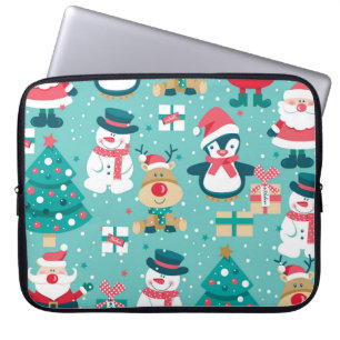 Santa Claus Christmas Vintage Pattern Laptop Sleeve