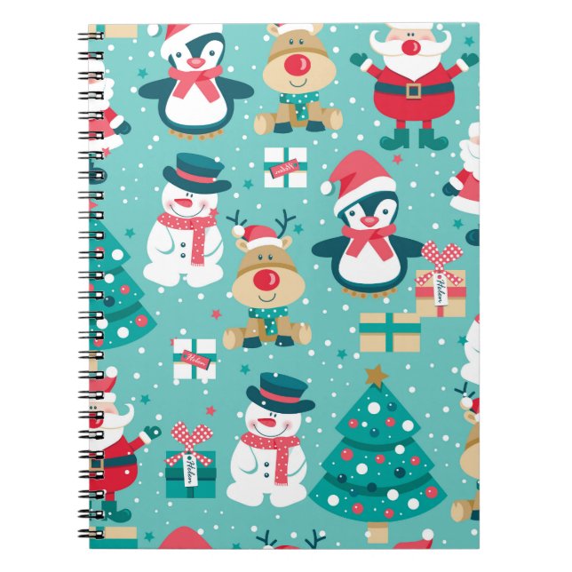 Santa Claus Christmas Vintage Pattern Notebook (Front)