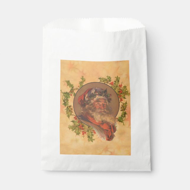 Santa Claus Christmas Vintage Portrait Favour Bag (Front)