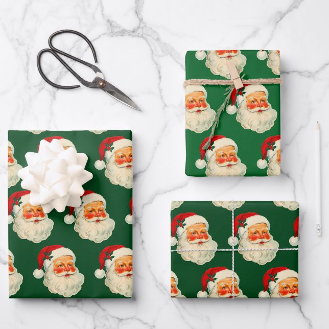 Santa Claus Christmas Wrapping Paper Sheet (Front)