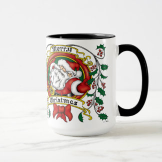 Santa Claus Christmas Wreath Mug