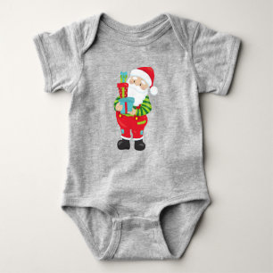 Santa Claus, Christmas, Xmas, Gifts, Presents Baby Bodysuit
