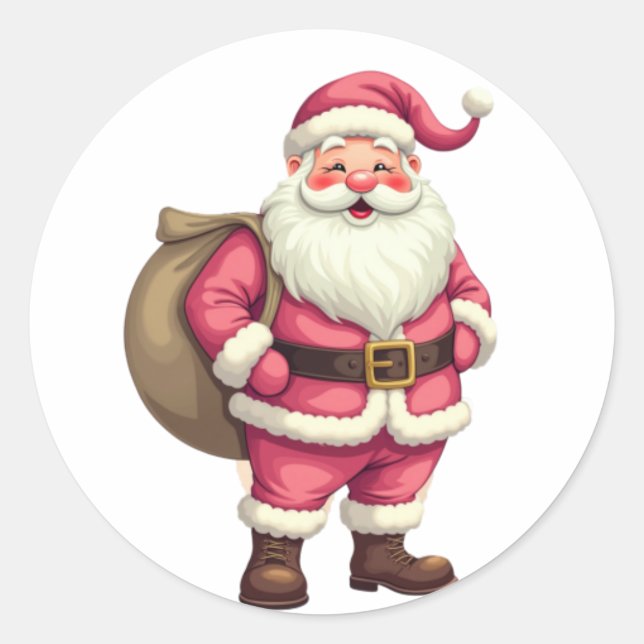 Santa Claus  Classic Round Sticker (Front)