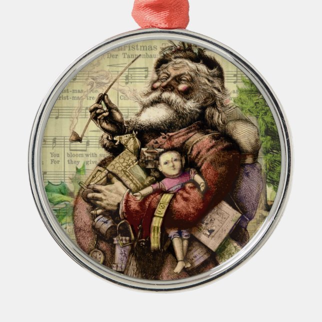 Santa Claus Classic Thomas Nast Illustration  Metal Ornament (Front)