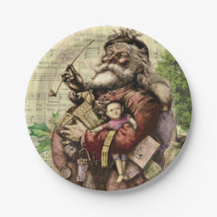 Santa Claus Classic Thomas Nast Illustration  Paper Plate