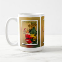 Santa Claus Climbing the Christmas Tree - Vintage