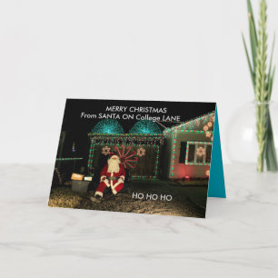 Santa Claus Closeup Christmas Card on College Lane