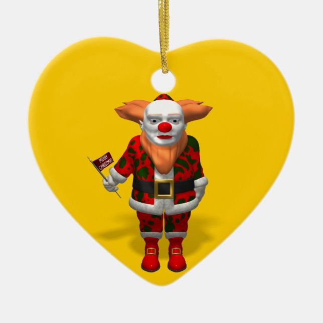 Santa Claus Clown Ceramic Ornament (Front)