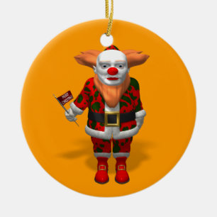 Santa Claus Clown Ceramic Tree Decoration