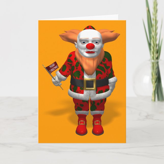 Santa Claus Clown Holiday Card (Front)