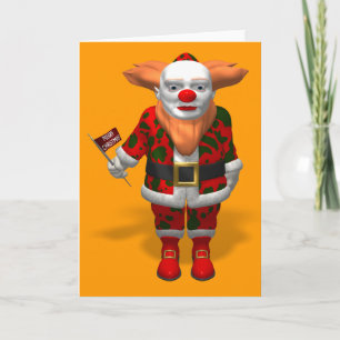 Santa Claus Clown Holiday Card