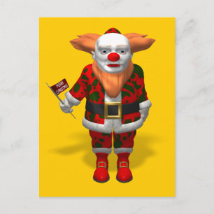 Santa Claus Clown Holiday Postcard