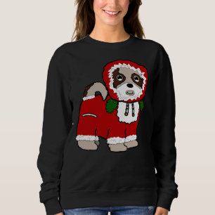 Santa Claus Coat Shih Tzu Maltese (Red) Sweatshirt