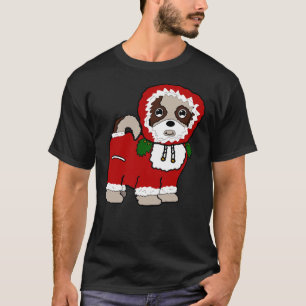 Santa Claus Coat Shih Tzu Maltese (Red) T-Shirt