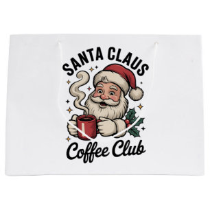 Santa Claus Coffee Club Caffeine Christmas Large Gift Bag