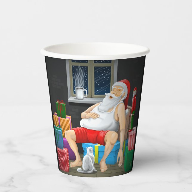 Santa Claus Coffee Time Paper Cups (Front)