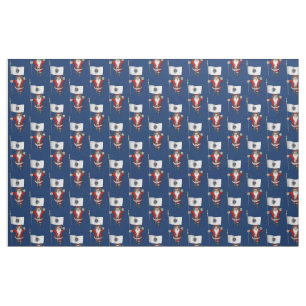 Santa Claus Comes To Massachusetts Fabric