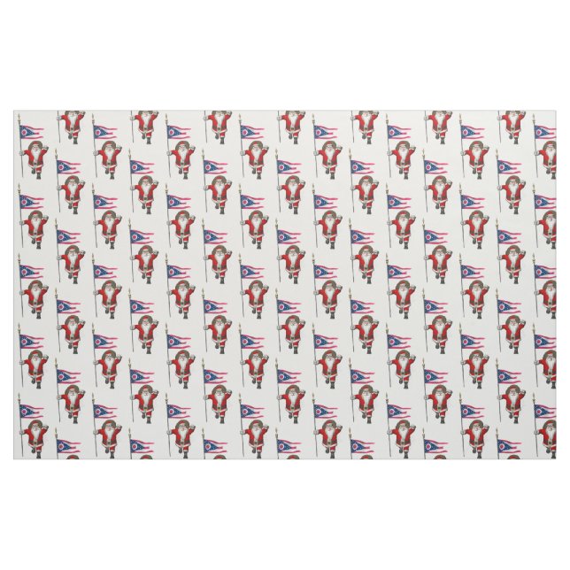 Santa Claus Comes To Ohio Fabric (Fat Quarter)