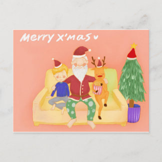 Santa Claus' Coming Home Postcard