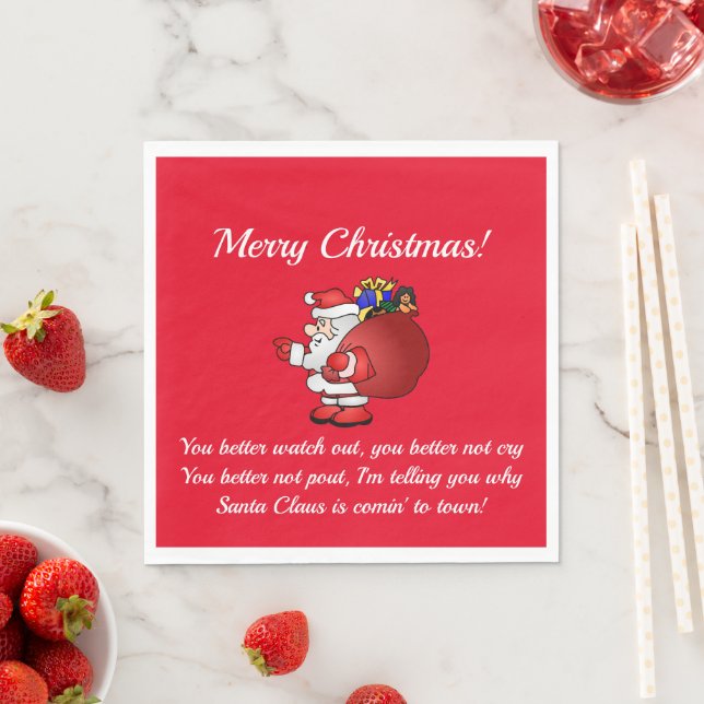 Santa Claus Coming to Town Paper Napkins Kids (Insitu)