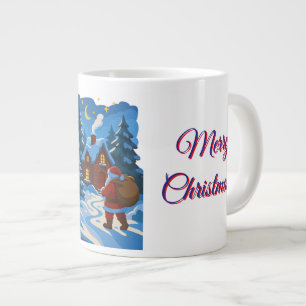 Santa Claus coming with gifts Large Coffee Mug