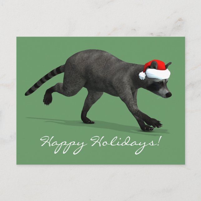 Santa Claus Coon Holiday Postcard (Front)