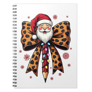 Santa Claus Coquette bow School Teaching Notebook