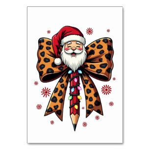 Santa Claus Coquette bow School Teaching Table Number