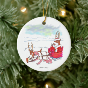 Santa Claus Coup round ceramic ornament