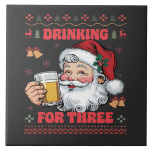 Santa Claus Couple Chirstmas Ceramic Tile