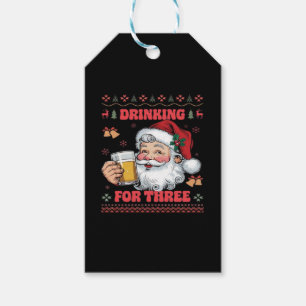 Santa Claus Couple Chirstmas Drinking Gift Tags
