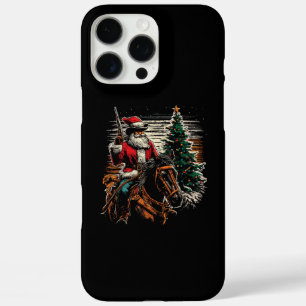 Santa Claus Cowboy - Vintage Christmas Tree Cowboy iPhone 16 Pro Max Case