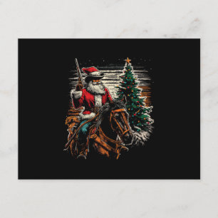 Santa Claus Cowboy - Vintage Christmas Tree Cowboy Enclosure Card