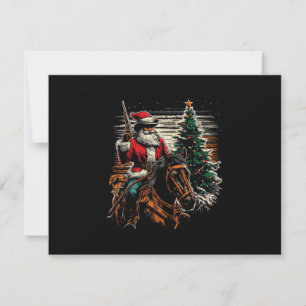 Santa Claus Cowboy - Vintage Christmas Tree Cowboy Save The Date
