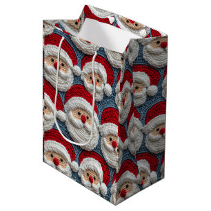 Santa Claus crocher pattern Medium Gift Bag