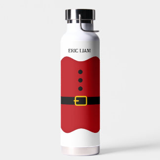Santa Claus Custom Name Christmas Gift Water Bottle