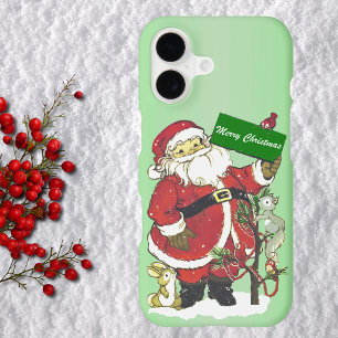 Santa Claus Cute Animals Merry Christmas
