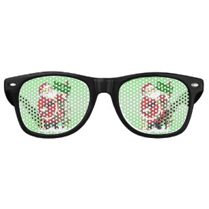 Santa Claus Cute Animals Merry Christmas Retro Sunglasses