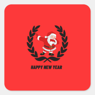 Santa Claus Dab – Fun New Year Holiday Design Square Sticker