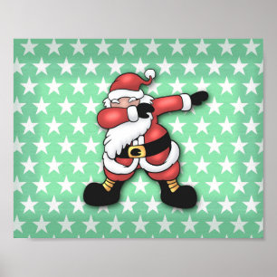 Santa claus dabbing cartoon poster
