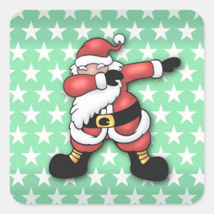 Santa claus dabbing cartoon square sticker