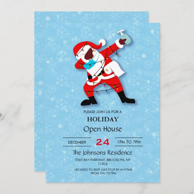 Santa Claus Dabbing Christmas 2023 Invitation (Front/Back)