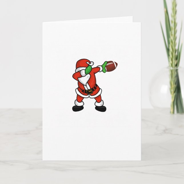 Santa Claus dabbing Christmas Football touchdown Holiday Card (Front)