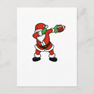 Santa Claus dabbing Christmas Football touchdown Holiday Postcard