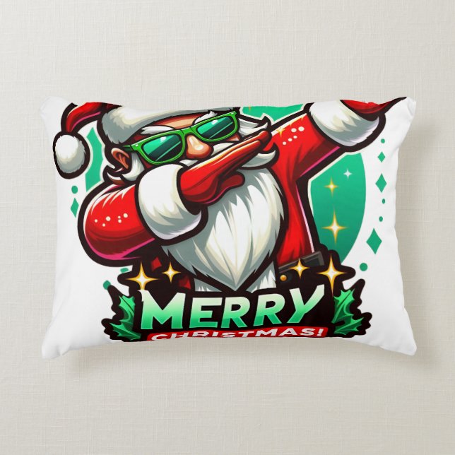 Santa Claus dabbing Christmas style Decorative Cushion (Front)